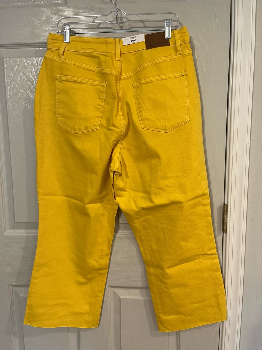 #P12 Judy Blue Yellow High Braided Waist Wide Leg Crop Jeans Size 16W NWT - Picture 3 of 5